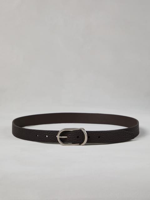 Grained leather belt