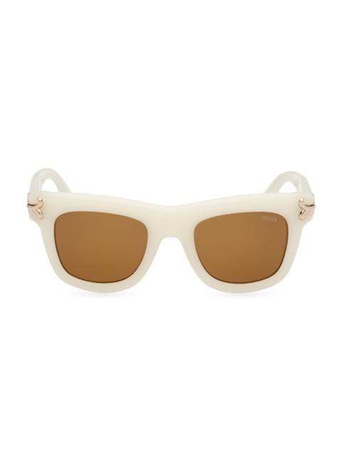 PUCCI Women's 50MM Logo-Detailed Square Sunglasses - Ivory Brown