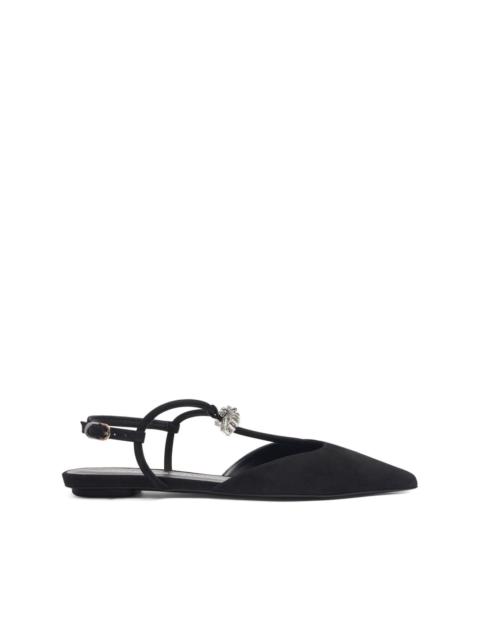 Tully Crystal T-strap ballerina shoes