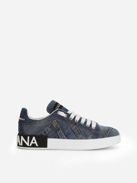 Calfskin Portofino sneakers with DG logo