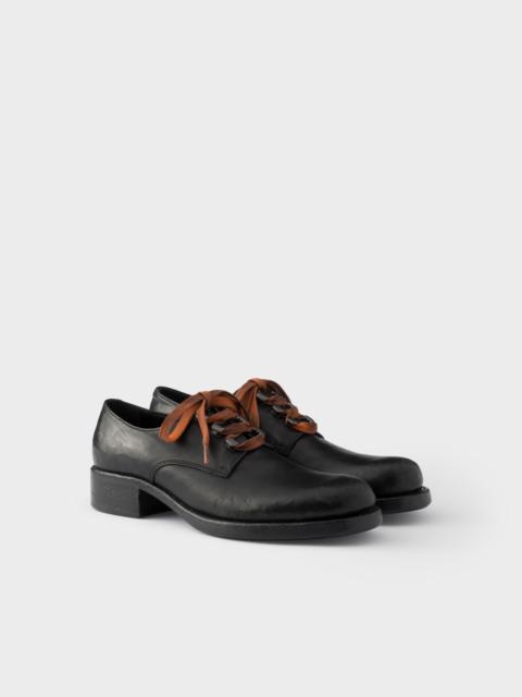 Prada Antiqued leather lace-up shoes
