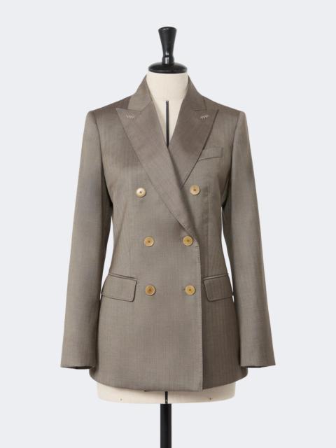 Max Mara GATTINI Double-breasted wool and silk blazer - CAMEL