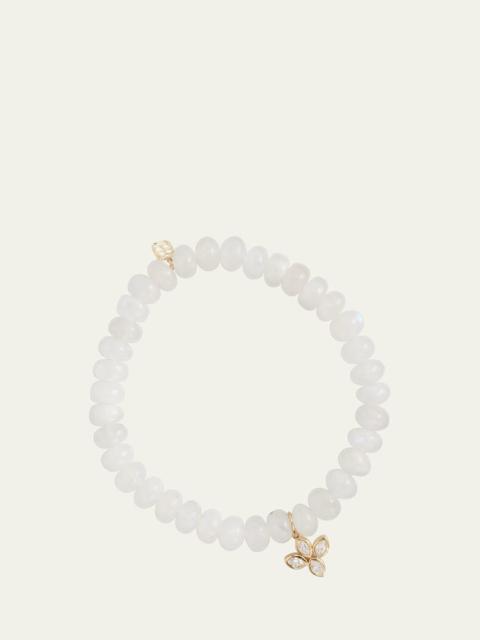 SYDNEY EVAN 14K Yellow Gold Marquis Diamond Flower Charm Bracelet