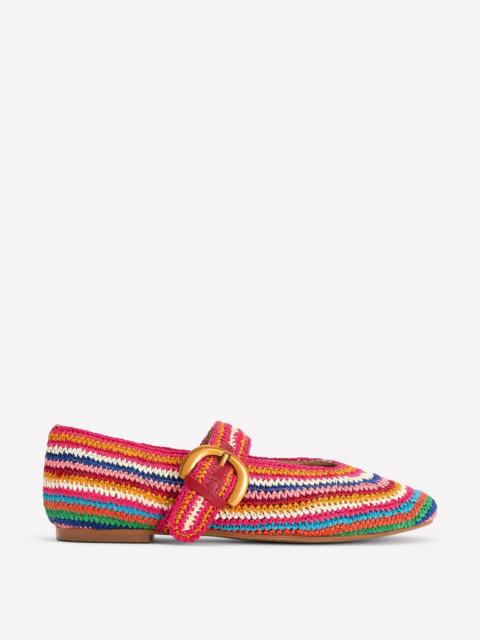 BODEN Kylie Flat Buckle Mary Janes-Multi Raffia