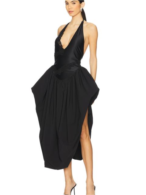 VAILLANT Halter Neck Bodysuit Dress With Puffy Skirt