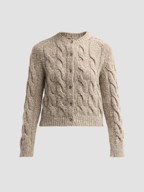 DÔEN Women's Penrose Cable-Knit Virgin Wool-Blend Cardigan - Gray Marl