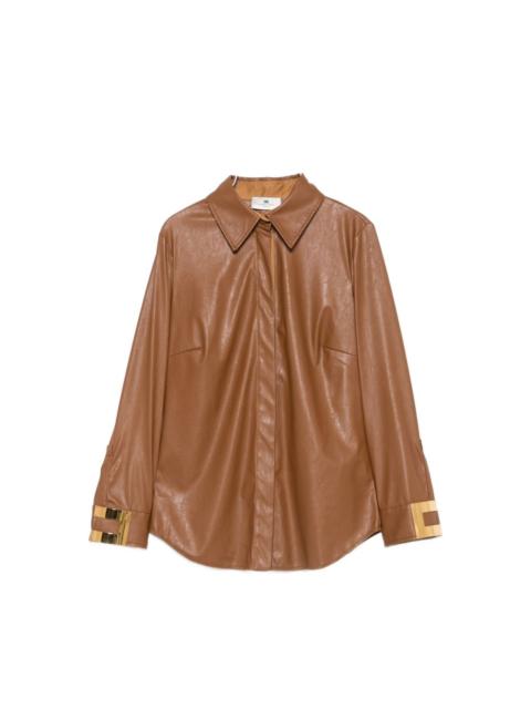 ELISABETTA FRANCHI Faux-leather shirt