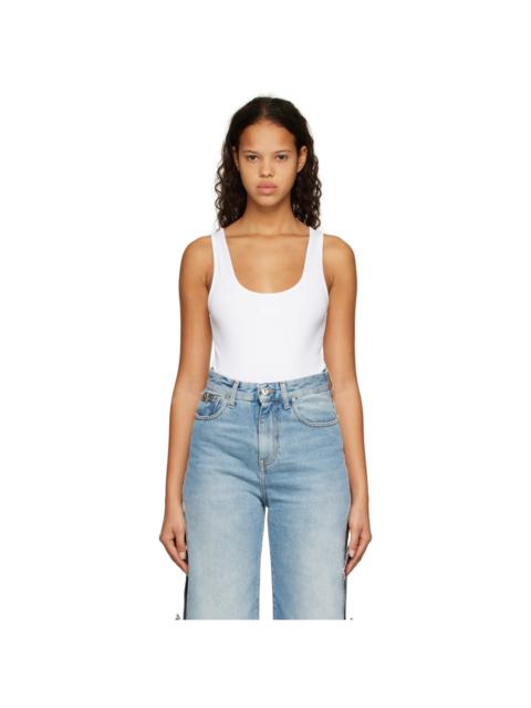 GCDS White Scoop Neck Bodysuit