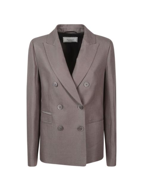 PESERICO peaked-lapel double-breasted blaze
