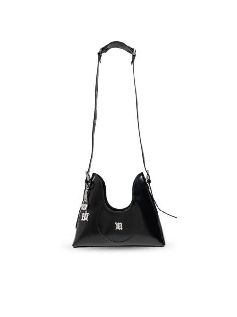 logo-appliqué leather shoulder bag