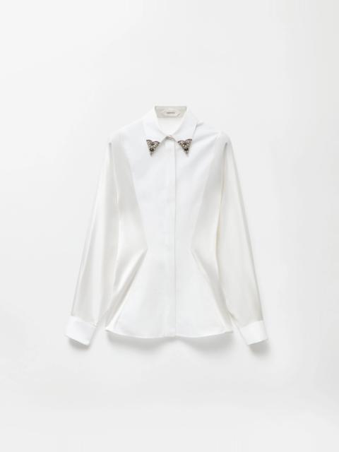 VERSACE Embroidered-Collar Cotton Poplin Shirt