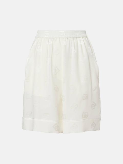 Dolce & Gabbana DG silk satin jacquard shorts
