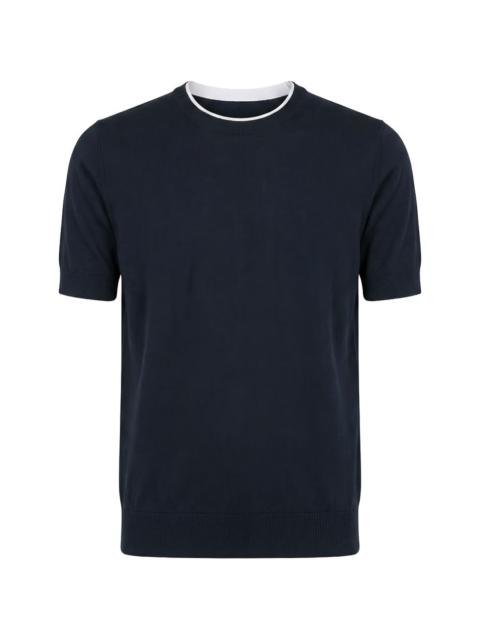 PESERICO contrast-trim knitted T-shirt