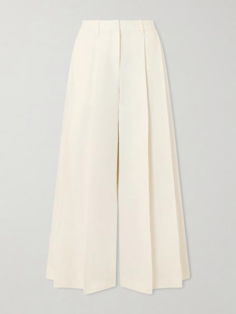 TWP Crosby Pleated Linen And Cotton-blend Twill Straight-leg Pants