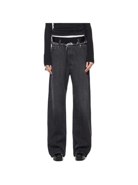 ALAINPAUL Gray Elasticated Jeans