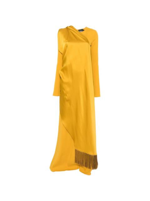 Taller Marmo fringed draped maxi dress