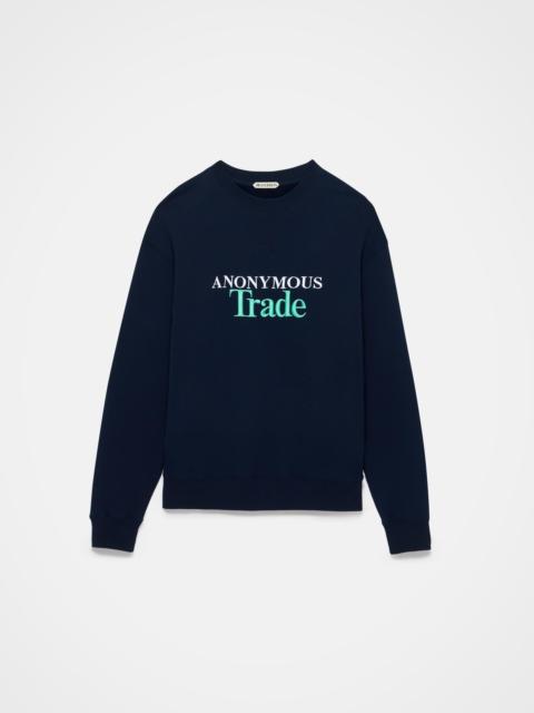 JW Anderson WOMENS 'ANONYMOUS TRADE' SWEATSHIRT IN NAVY