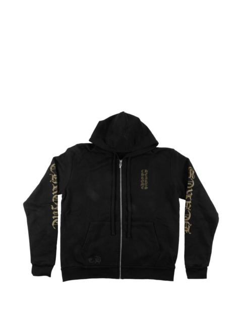 Chrome Hearts vertical-logo zip-up hoodie