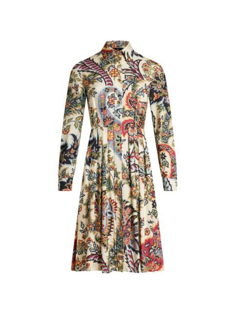 paisley print shirt dress