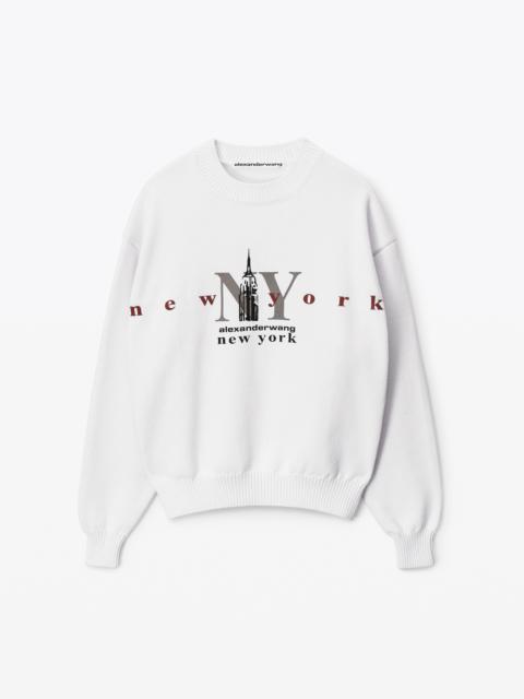 Alexander Wang EMPIRE STATE PULLOVER IN COMPACT COTTON