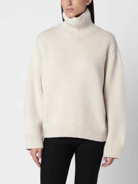 TOTEME Oversized almond-colored wool turtleneck