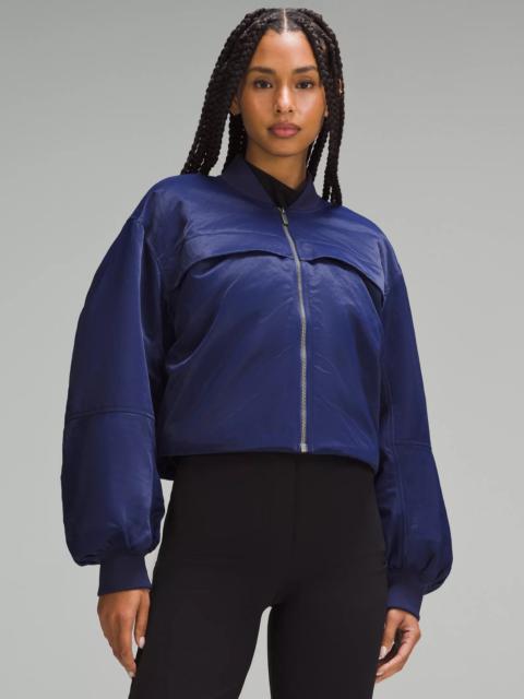 Insulated Ruched Bomber Jacket