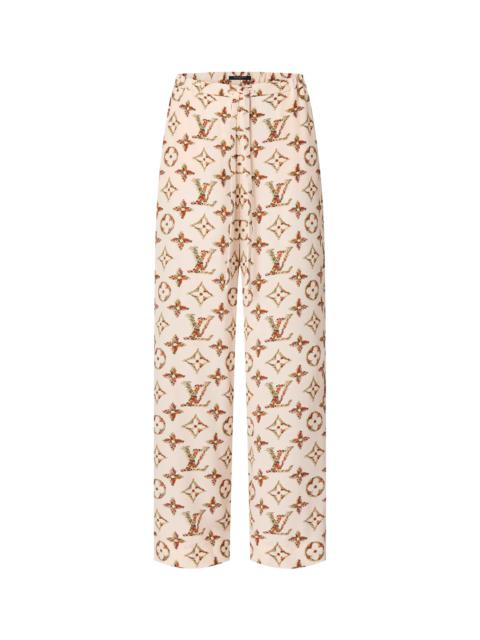 Louis Vuitton Floral Monogram Wide-Leg Pajama Pants