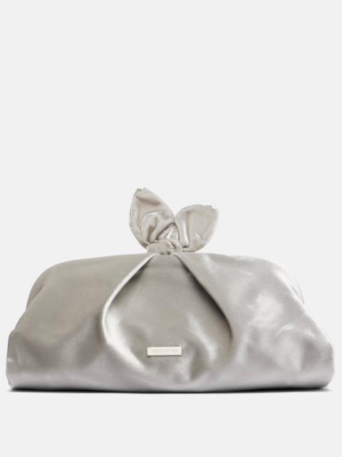 AQUAZZURA Bow Tie Small velvet clutch