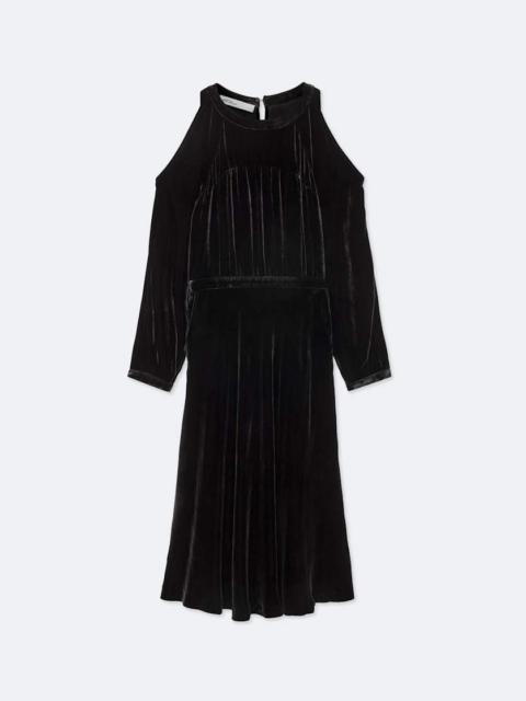 ALLSAINTS CHRISSY VELVET MIDI DRESS