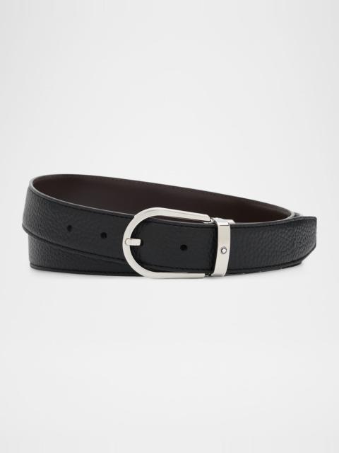 Montblanc Men's Horseshoe-Buckle Reversible Leather Belt