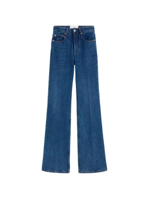 high-waist flared jeans