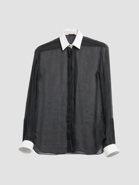 TOM FORD Women's Losange Sheer Shirt - Black White