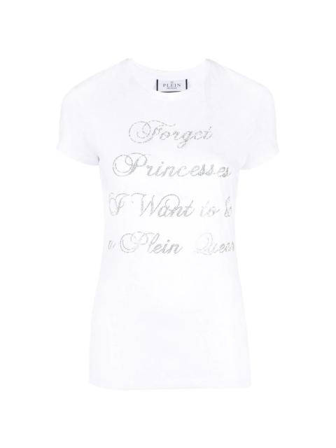 crystal-embellished cotton T-shirt