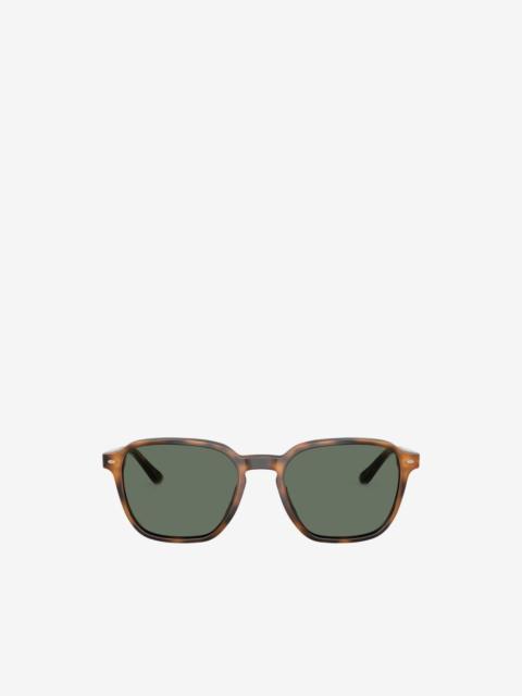 Brooks Brothers tortoise-effect squared-frame sunglasses
