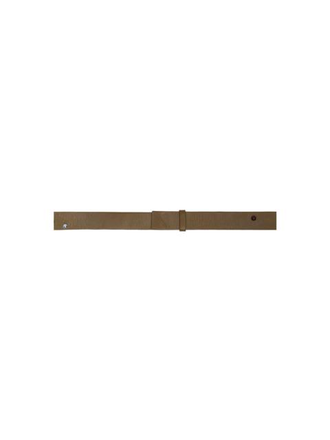 Dries Van Noten Khaki Studded Leather Belt