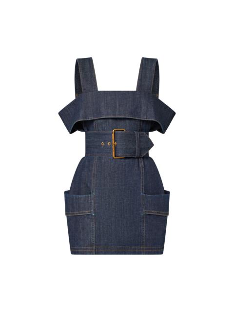 Louis Vuitton Oversized Belt Denim Utility Dress