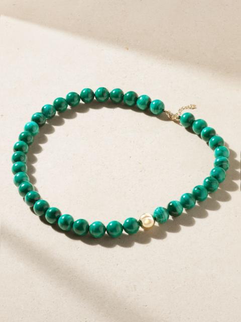 MATEO 14-karat gold malachite necklace Gold