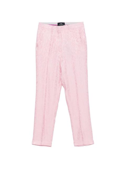 Etro jacquard stovepipe trousers