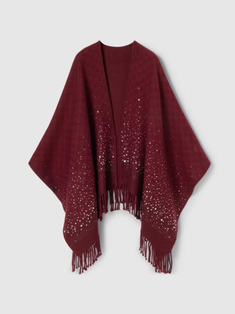 GUCCI GG wool cape with crystals