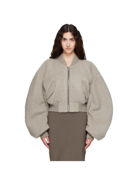 Rick Owens Gray Tower Secchia Cropped Flight Jacket
