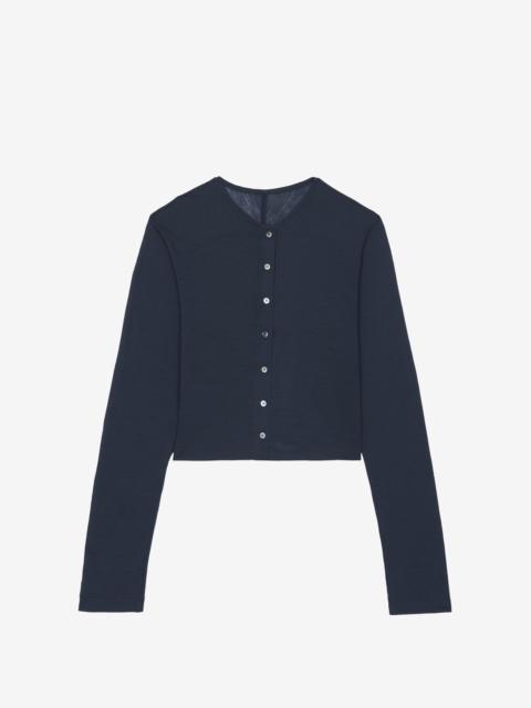 The Frankie Shop Vinni Thin Wool Cardigan - Navy