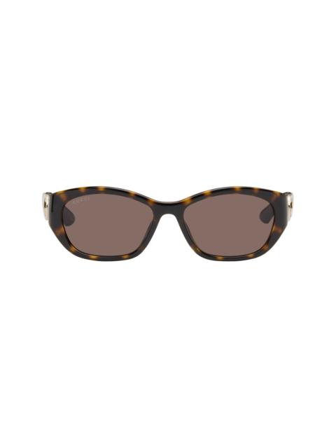 GUCCI Brown Hailey Round Sunglasses