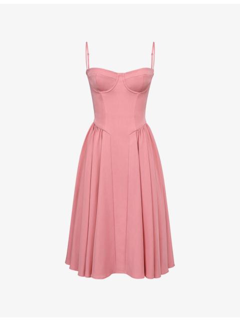 House of CB Samaria corseted woven midi dress
