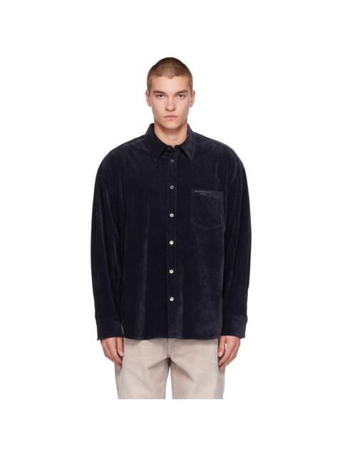 Wooyoungmi Navy Embroidered Detail Shirt