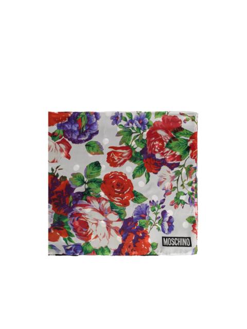Moschino floral-print polka-dot scarf
