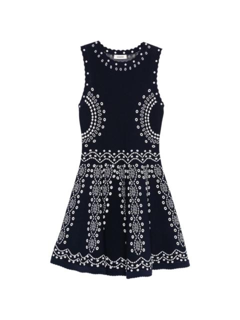 Sandro embroidered knitted dress