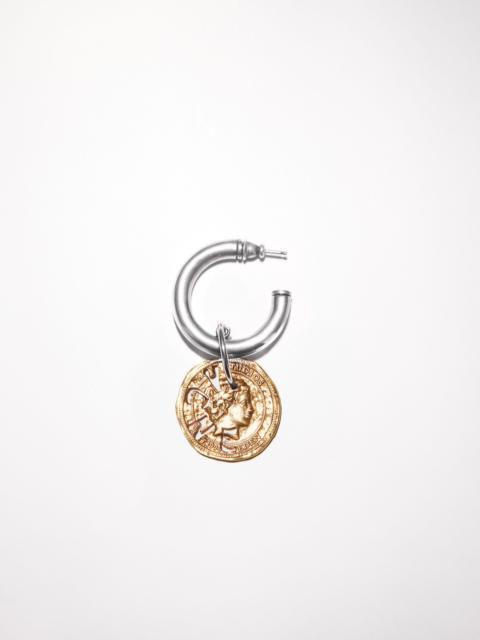 Acne Studios Coin charm earring - Antique silver/antique gold