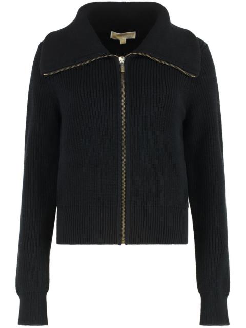 MICHAEL KORS ribbed-knit zipped cardigan