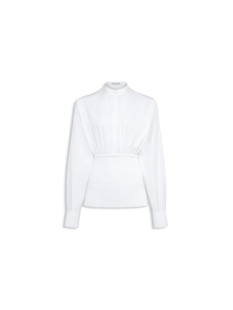 Alaïa COTTON POPLIN SHIRT WITH RIBBED WAIST