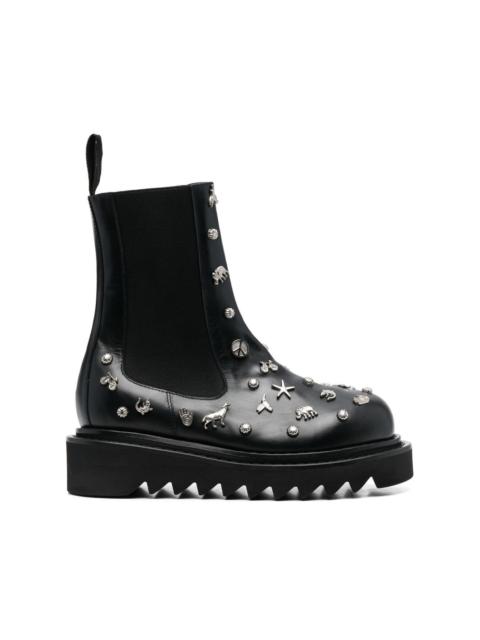 TOGA PULLA studded ridged sole ankle boots
